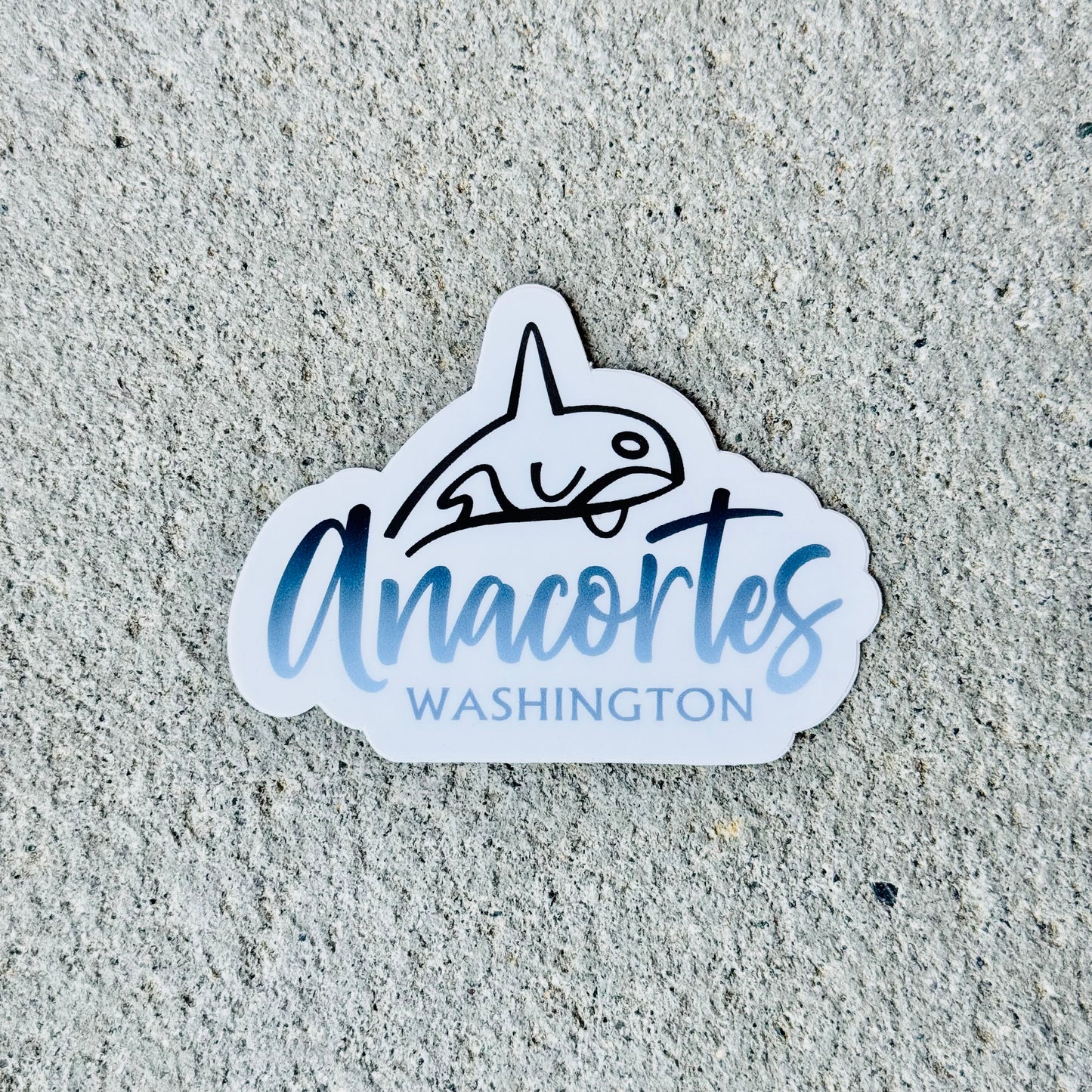 Anacortes Orca 3” Blue Ombre Sticker / Decal