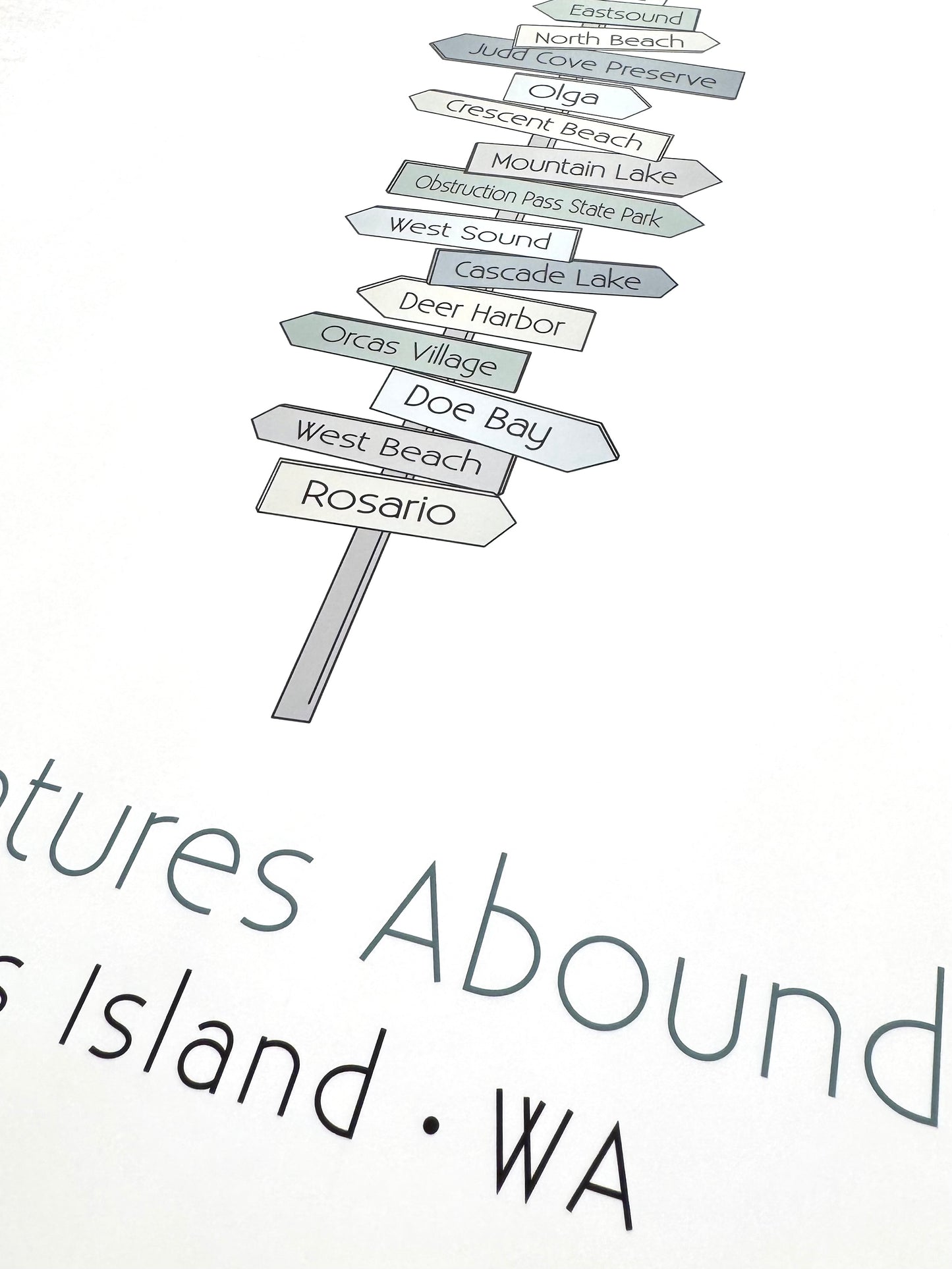 Local Signpost Series - Orcas Island Art Print (Unframed)