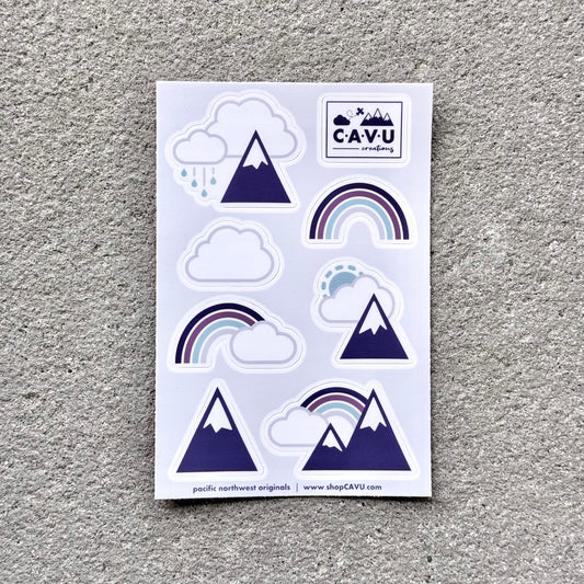 Rainbows + Mountains Sticker Sheet