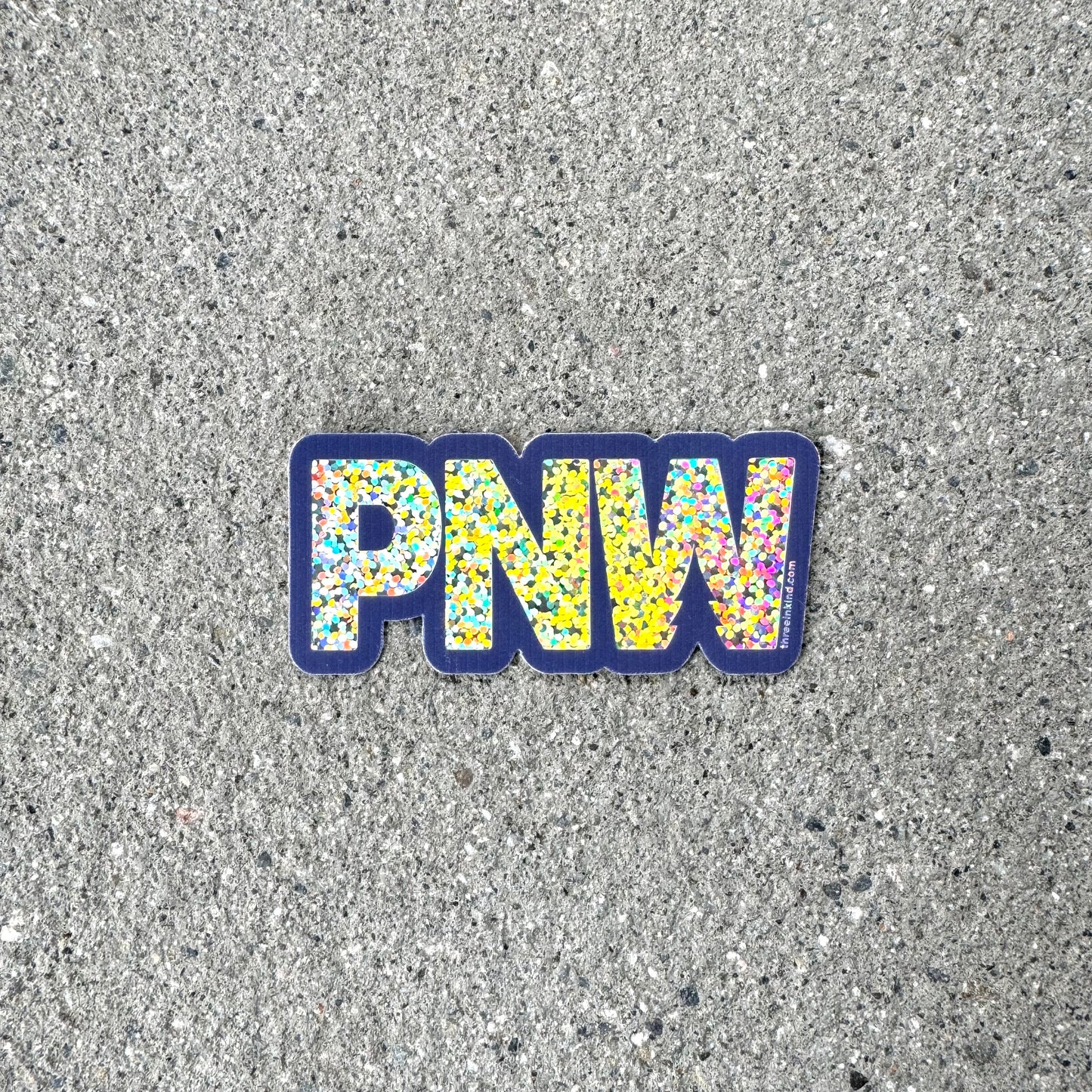 PNW Glitter Cutout 3” Sticker / Decal