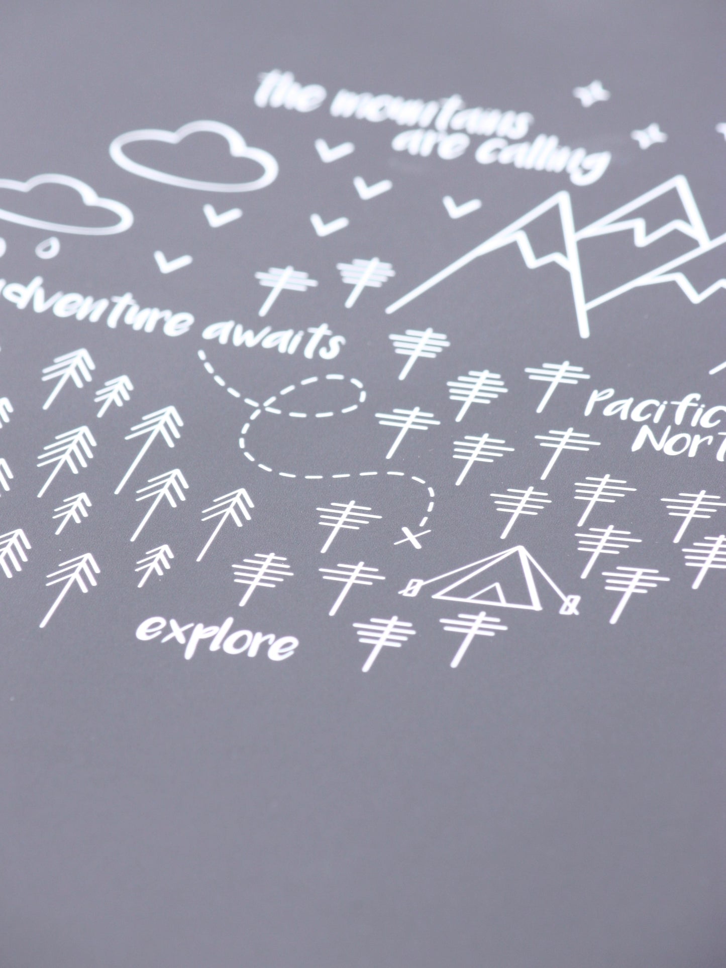 PNW Circle Art Print / White on Gray (Unframed)