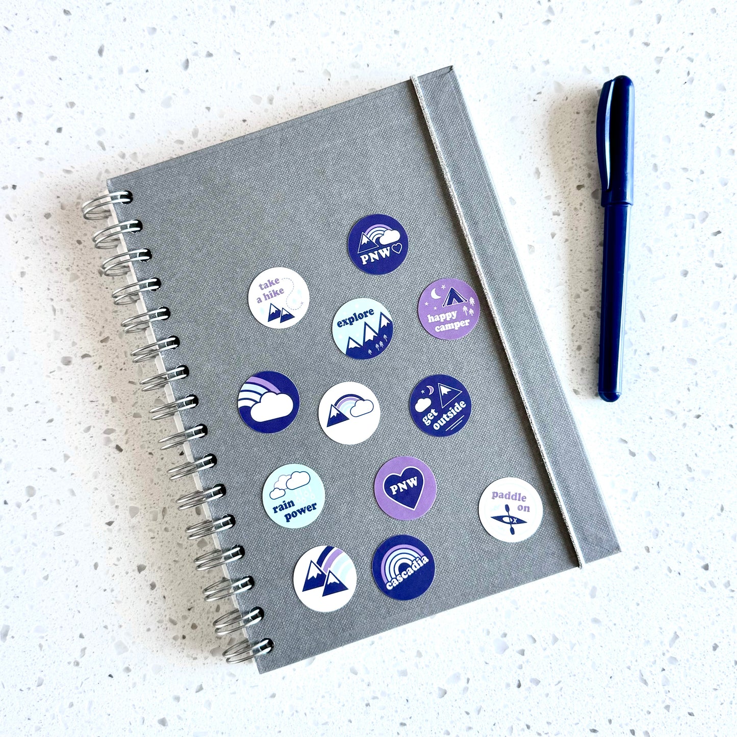 PNW Rainbows, Clouds, + Mountains Sticker Sheet