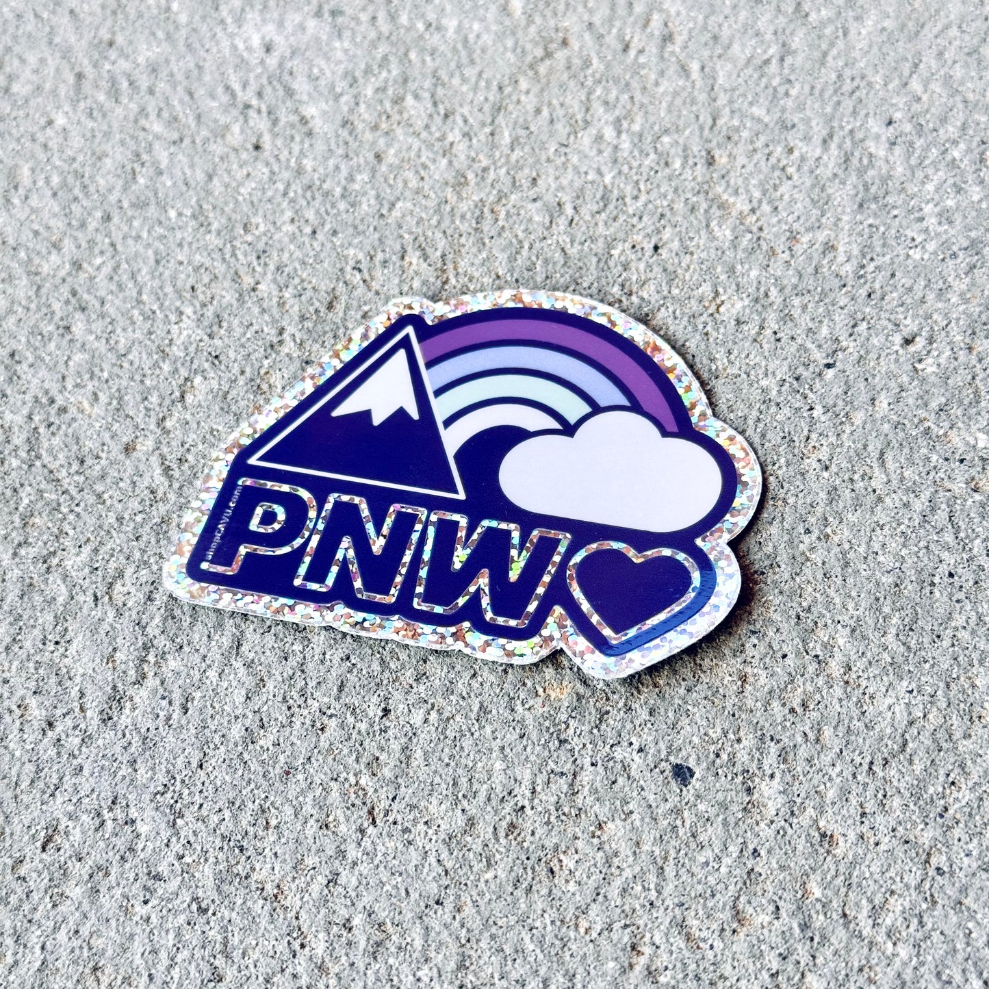 Rainbows + Mountain Glitter PNW 3” Sticker / Decal