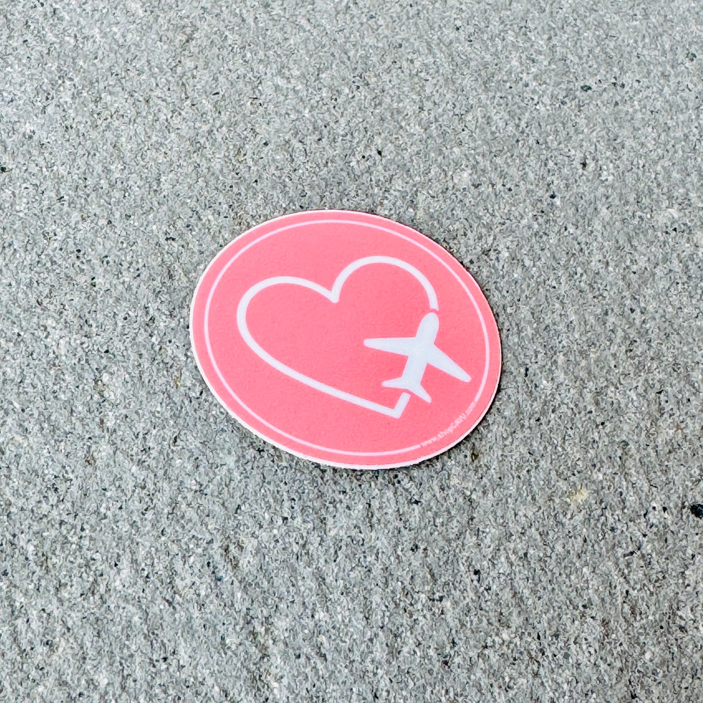 I Heart Airplanes 2" Coral Pink Sticker / Decal
