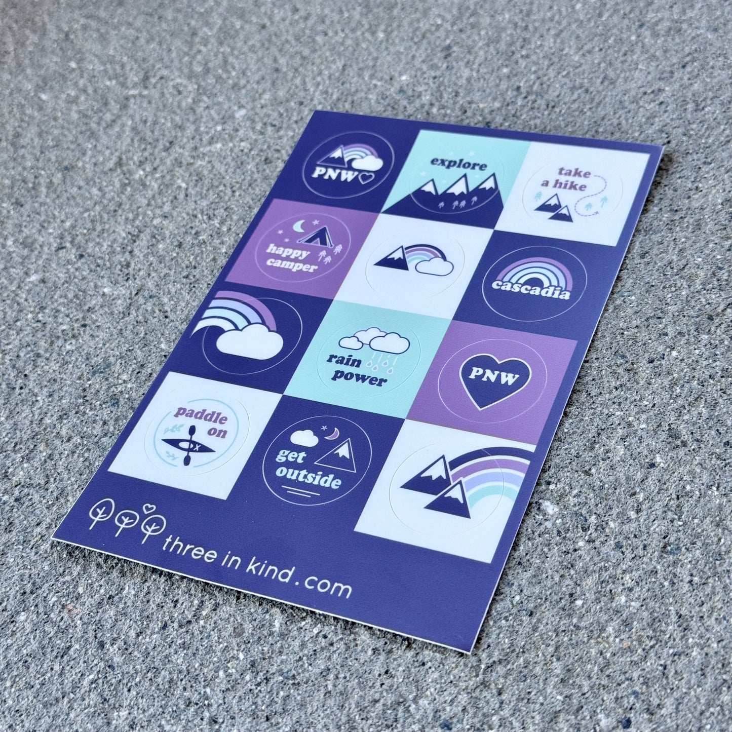 PNW Rainbows, Clouds, + Mountains Sticker Sheet