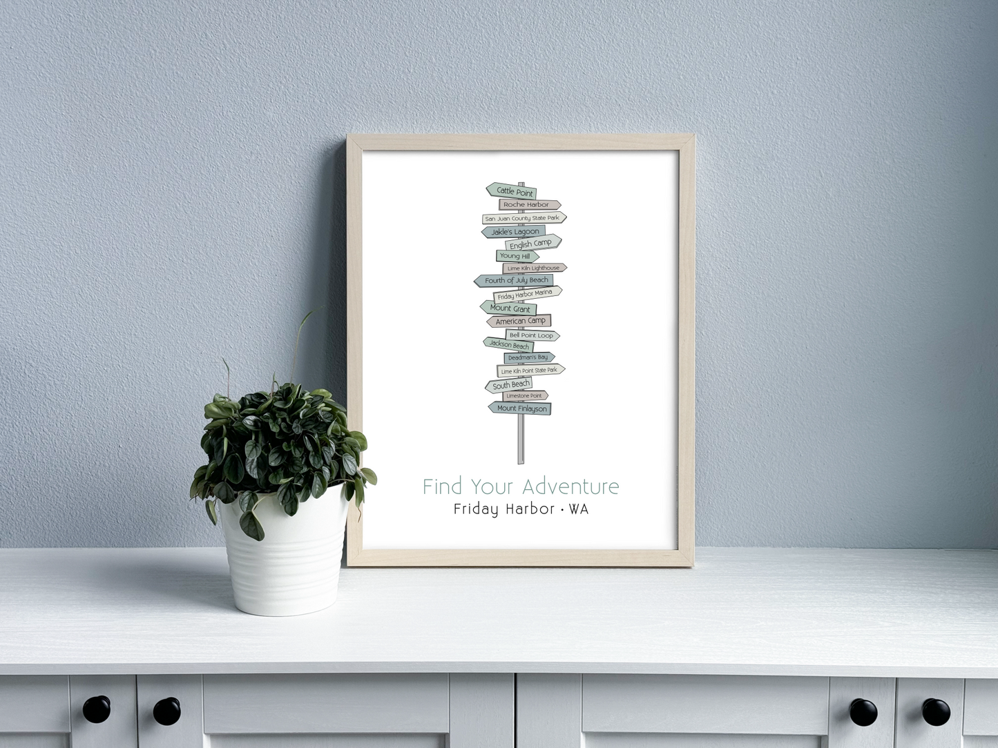 Local Signpost Series - Friday Harbor Art Print (Unframed)