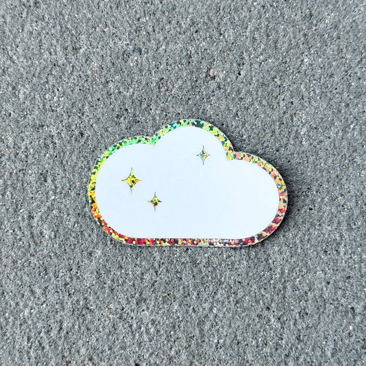 Sparkle Cloud Glitter PNW 3” Sticker / Decal
