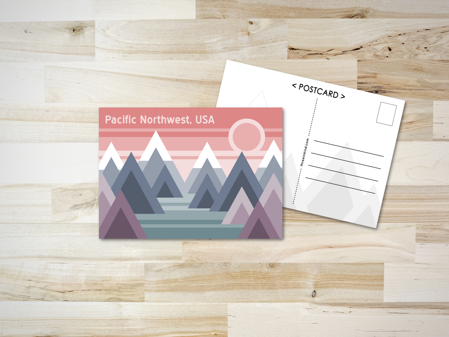 Pacific Northwest Postcard - Geo Design (Dreamy Colors)