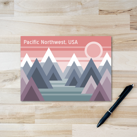 Pacific Northwest Postcard - Geo Design (Dreamy Colors)