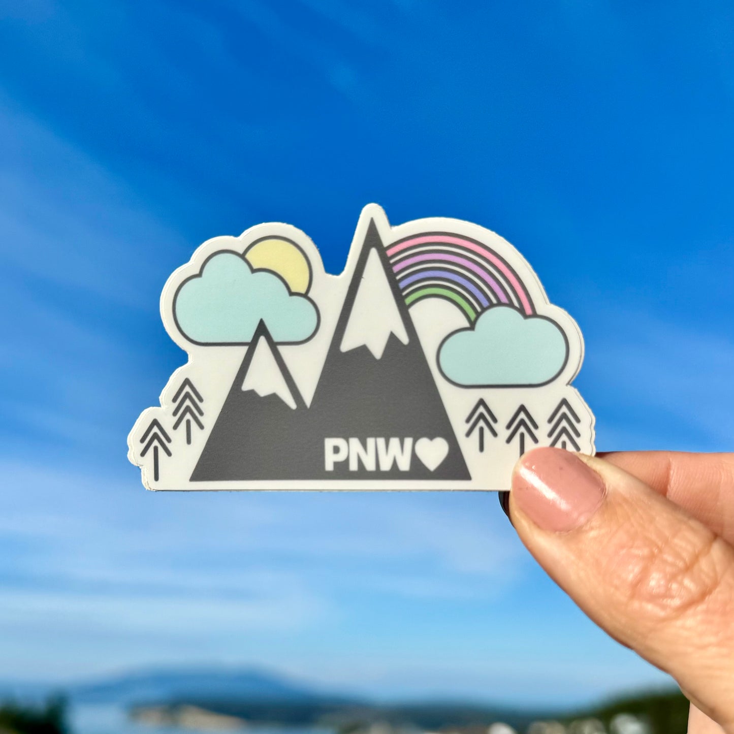 Mountains + Rainbows PNW 3” Sticker / Decal