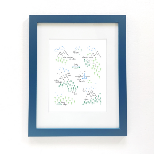 Perfectly PNW Art Print / Green Blue Gray (Unframed)