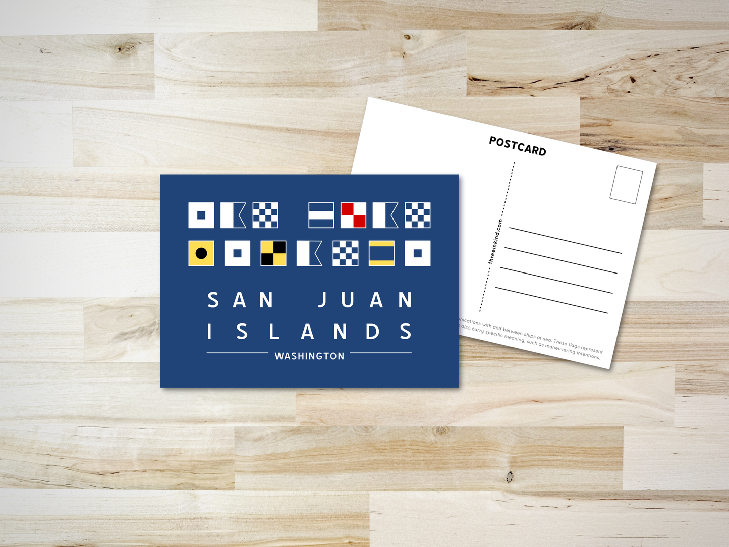 San Juan Islands Postcard - Nautical Flags