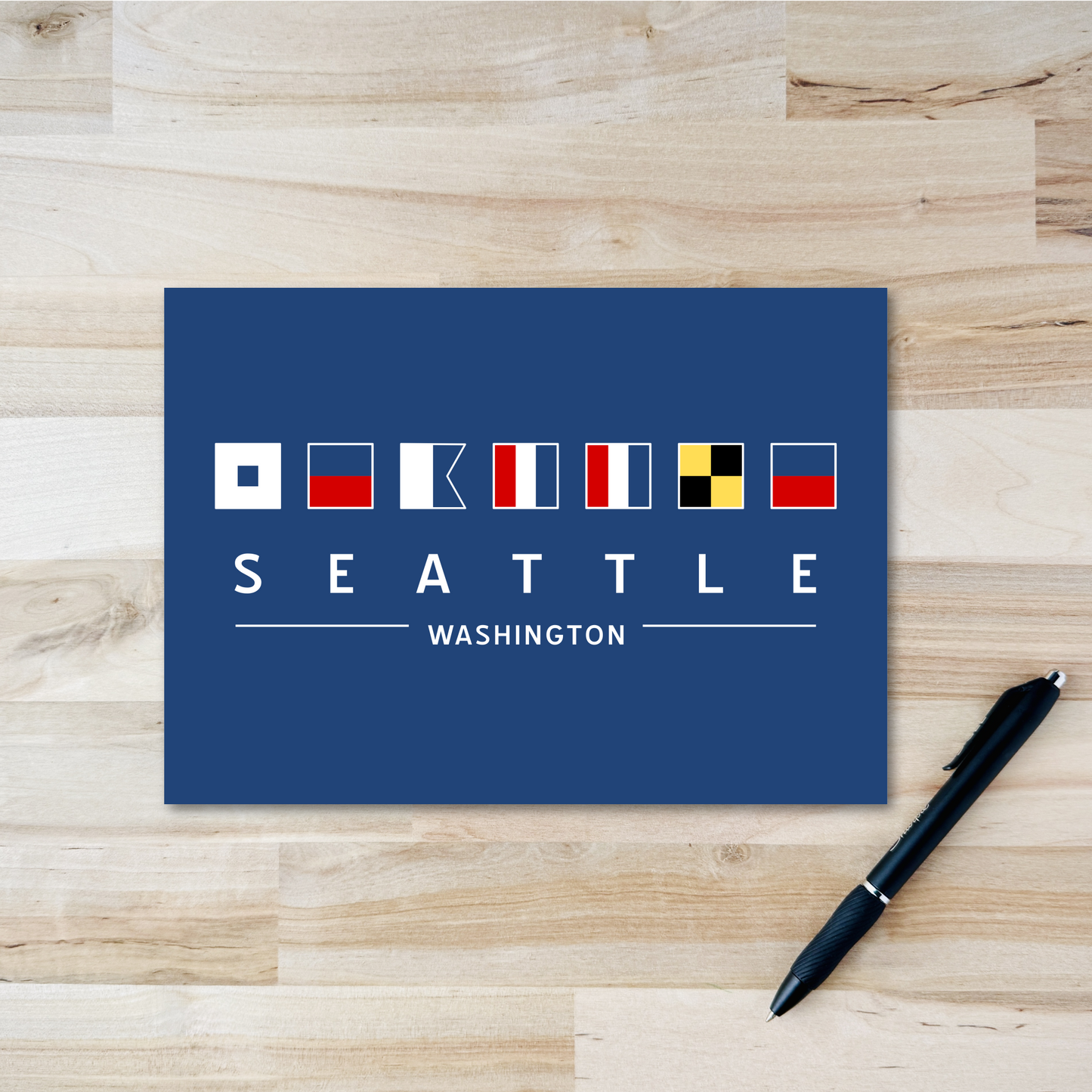 Seattle Postcard - Nautical Flags