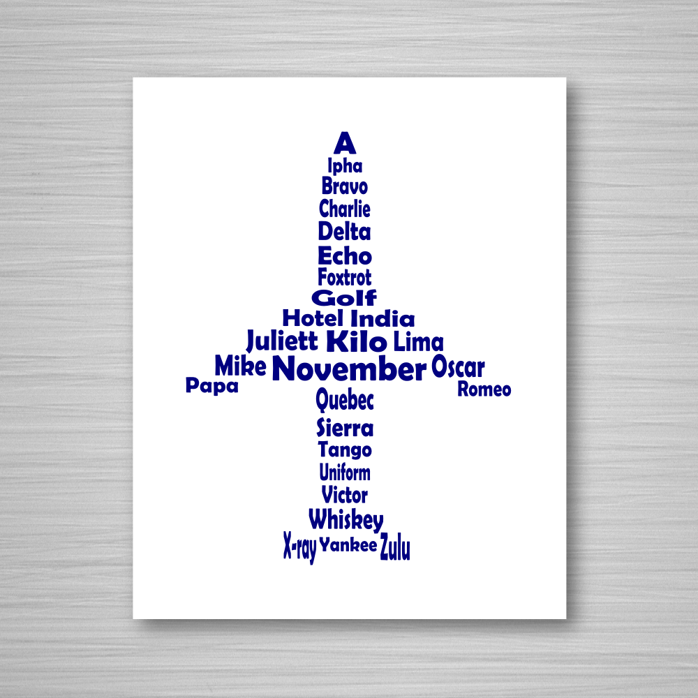 Phonetic Alpha Jet Art Print / Navy (Unframed)