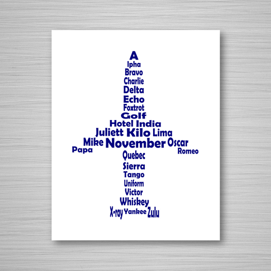 Phonetic Alpha Jet Art Print / Navy (Unframed)