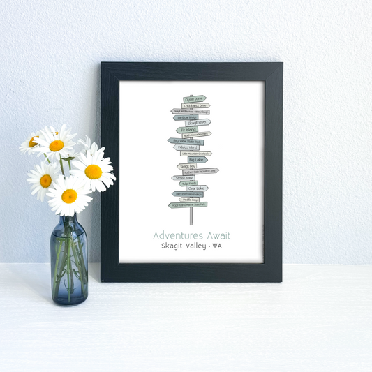 Local Signpost Series - Skagit Valley Art Print (Unframed)