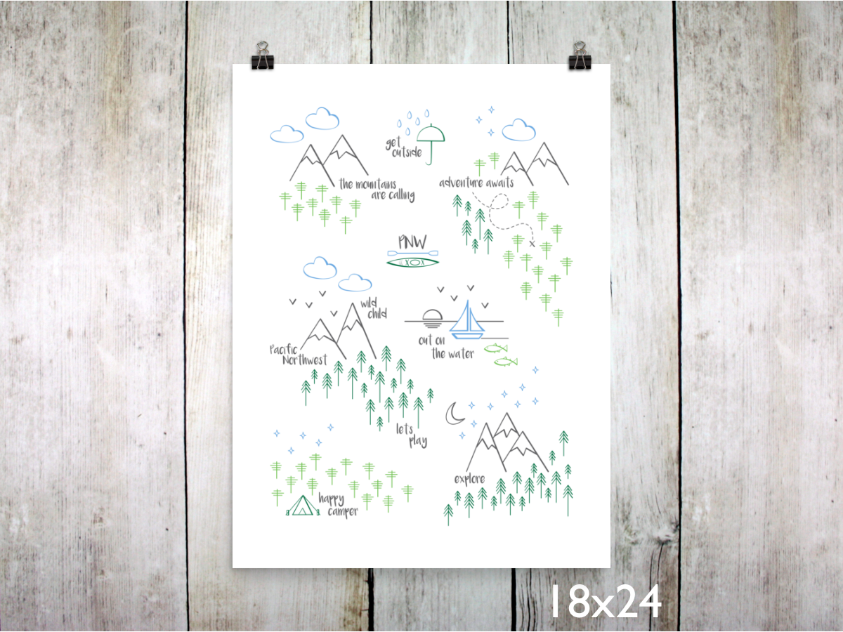 Print - Perfectly PNW / Green Blue Gray - CAVU Creations