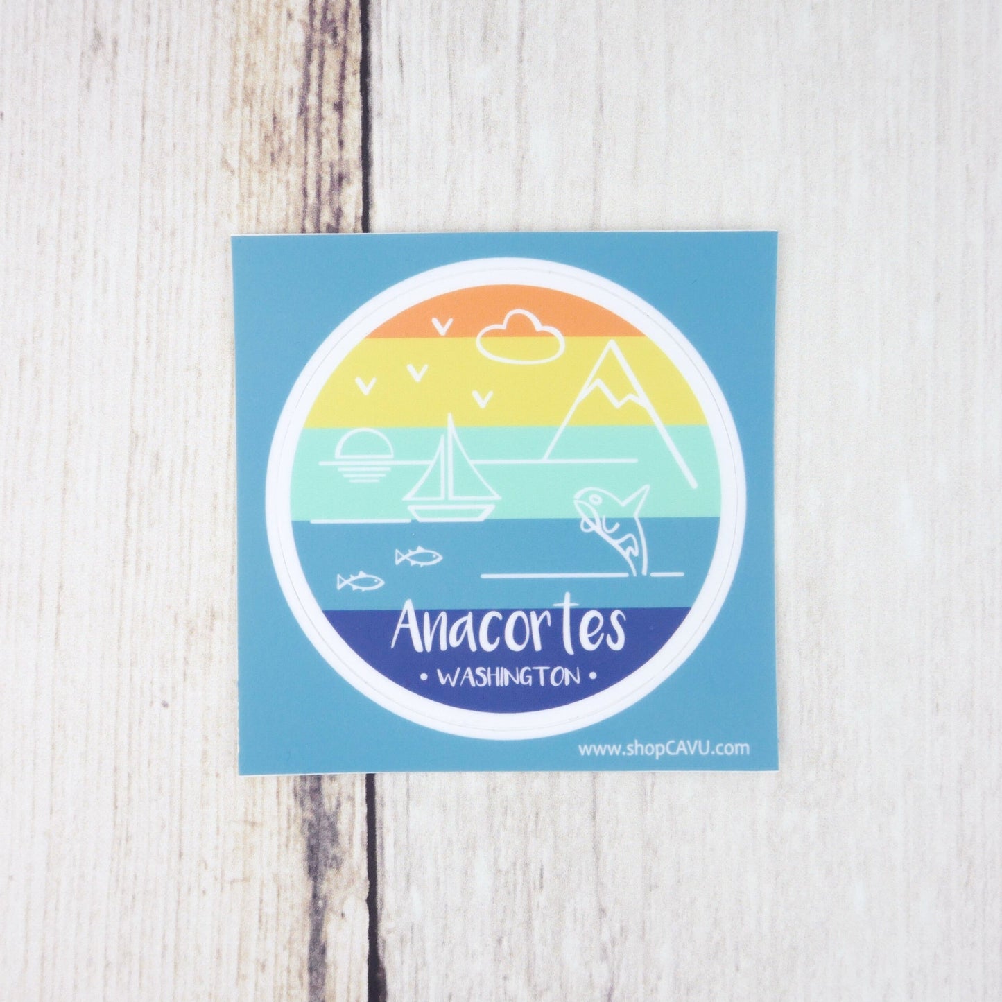 Sticker / Decal - Anacortes 3" Sunset - CAVU Creations