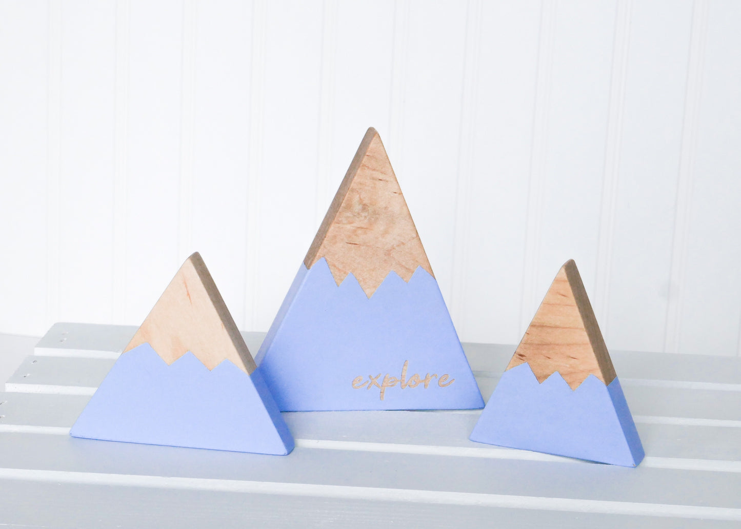 Wooden Mountain - Periwinkle Blue - "Explore" - CAVU Creations