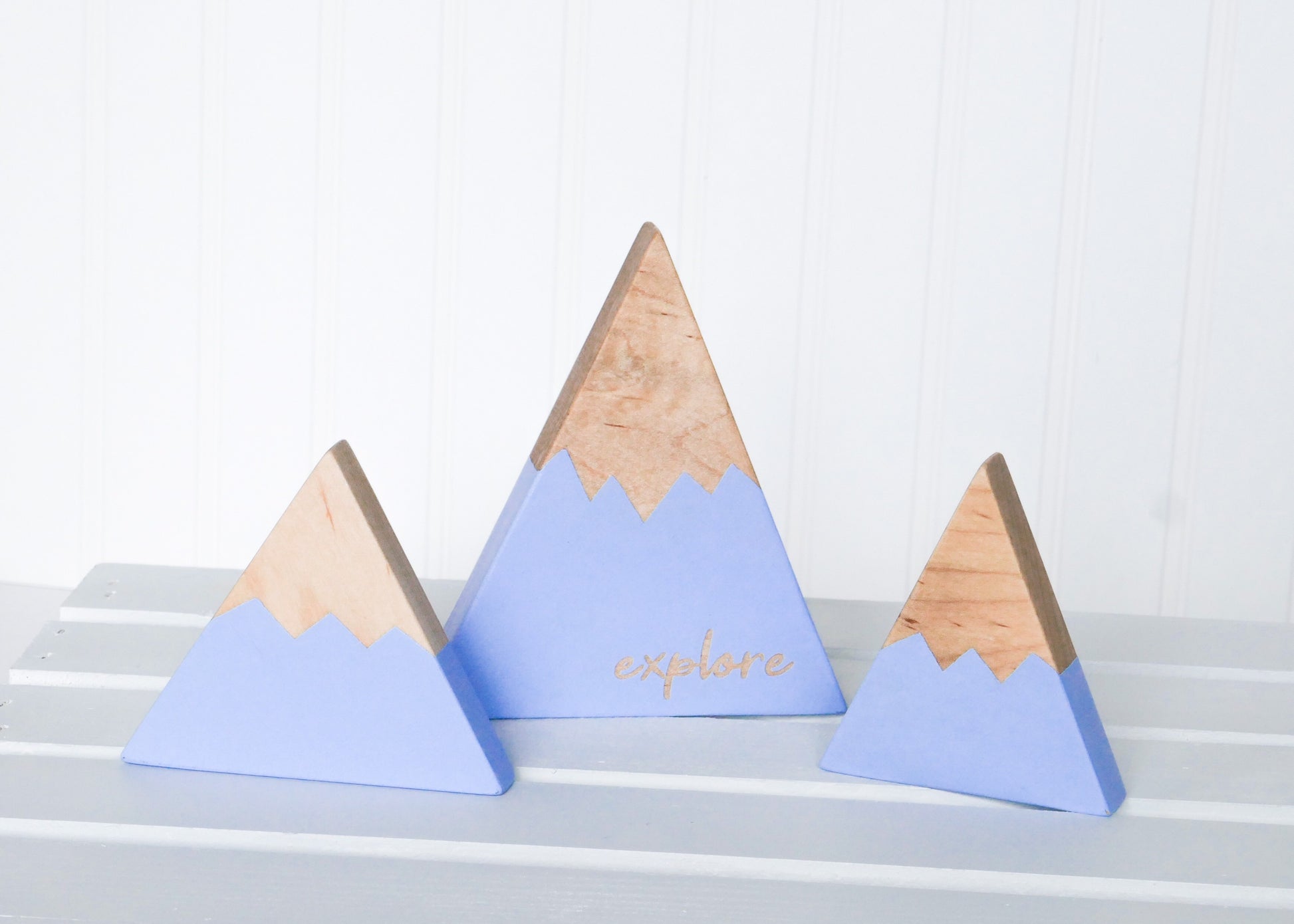 Wooden Mountain - Periwinkle Blue - "Explore" - CAVU Creations