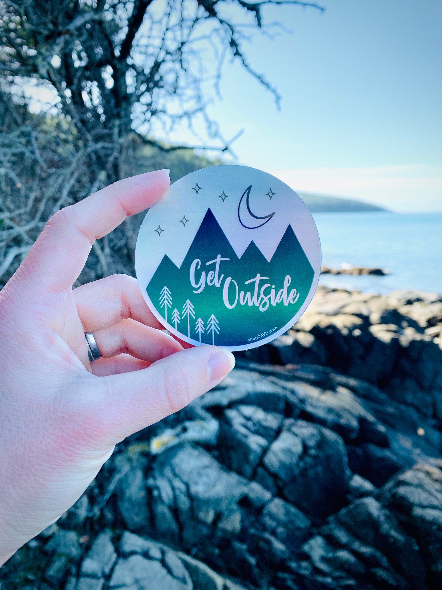 Sticker / Decal - Get Outside Holographic 3" - CAVU Creations