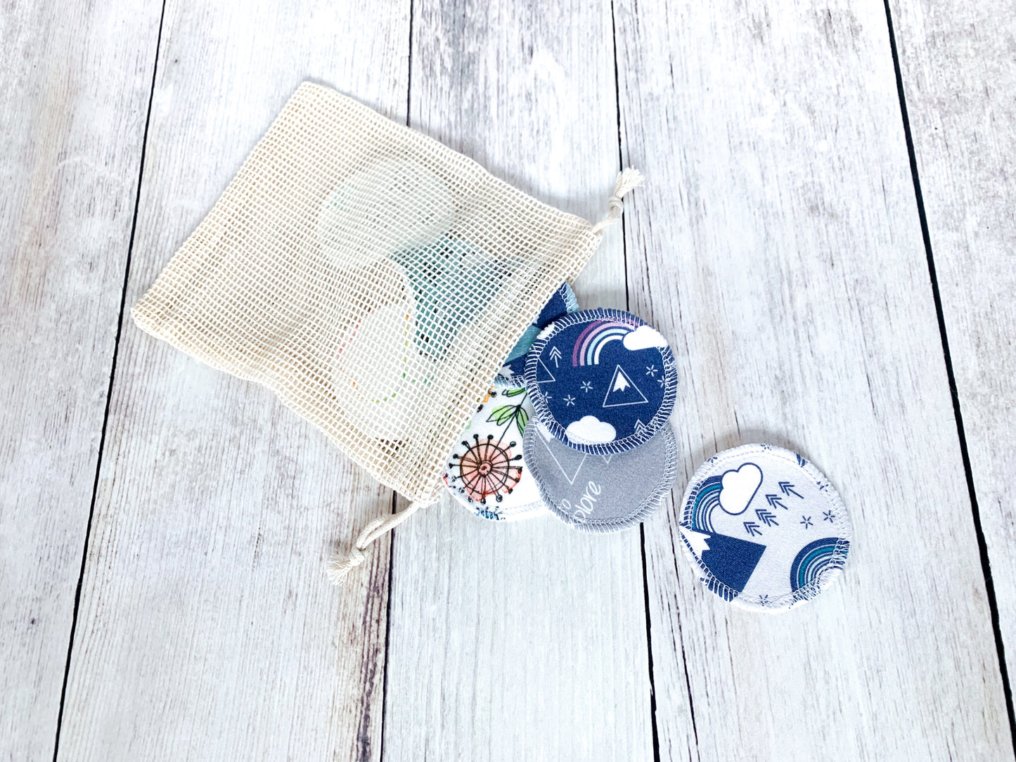Organic Cotton Face Rounds - Set #10 - Colorful Mix (Small)