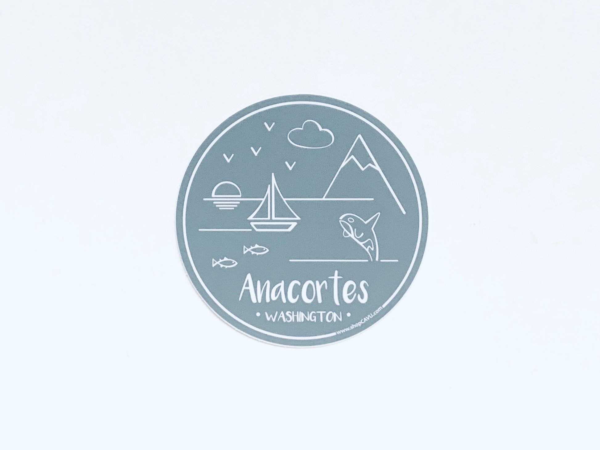 Sticker / Decal - Anacortes 3" Gray - CAVU Creations