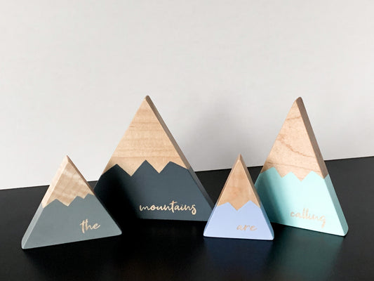 Wooden Mountain Set - Color Combo B - "The Mountains Are Calling" - CAVU Creations