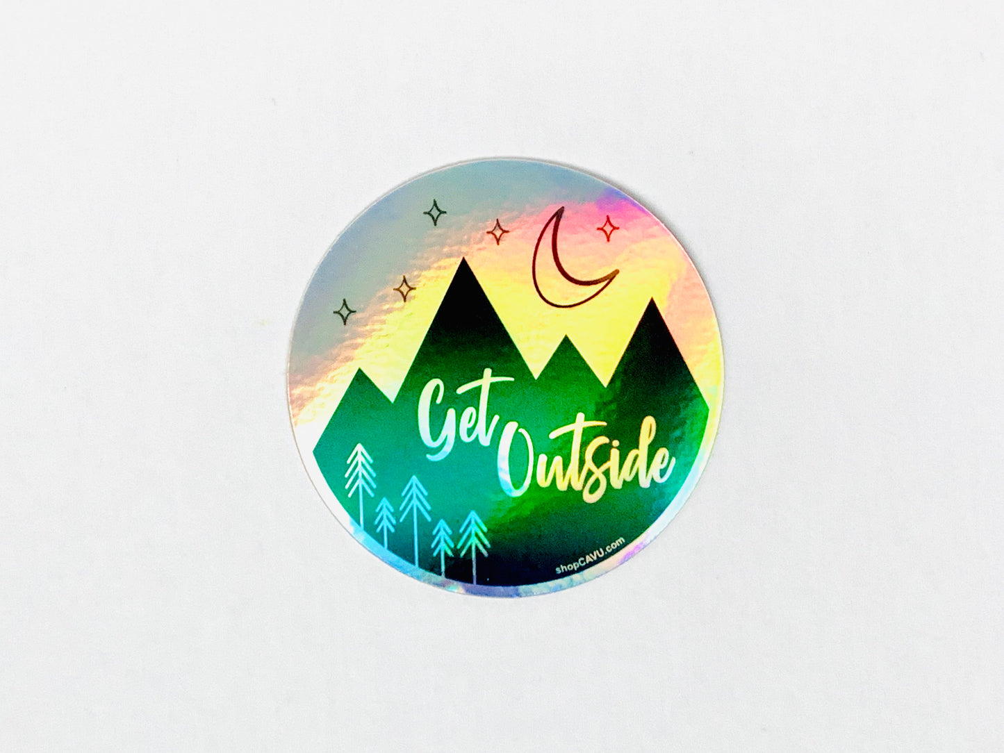 Sticker / Decal - Get Outside Holographic 3" - CAVU Creations