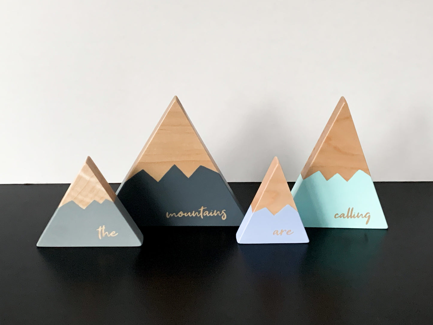 Wooden Mountain Set - Color Combo B - "The Mountains Are Calling" - CAVU Creations