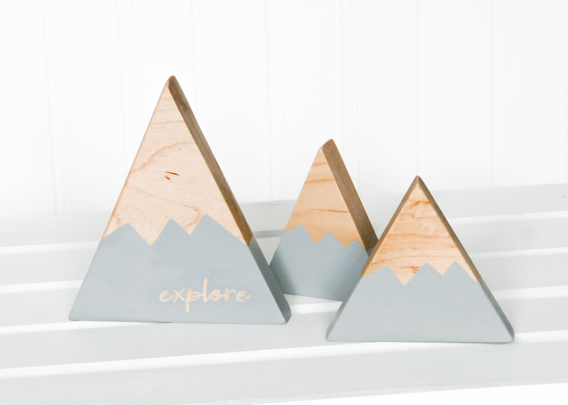 Wooden Mountain - Light Gray - "Explore" - CAVU Creations