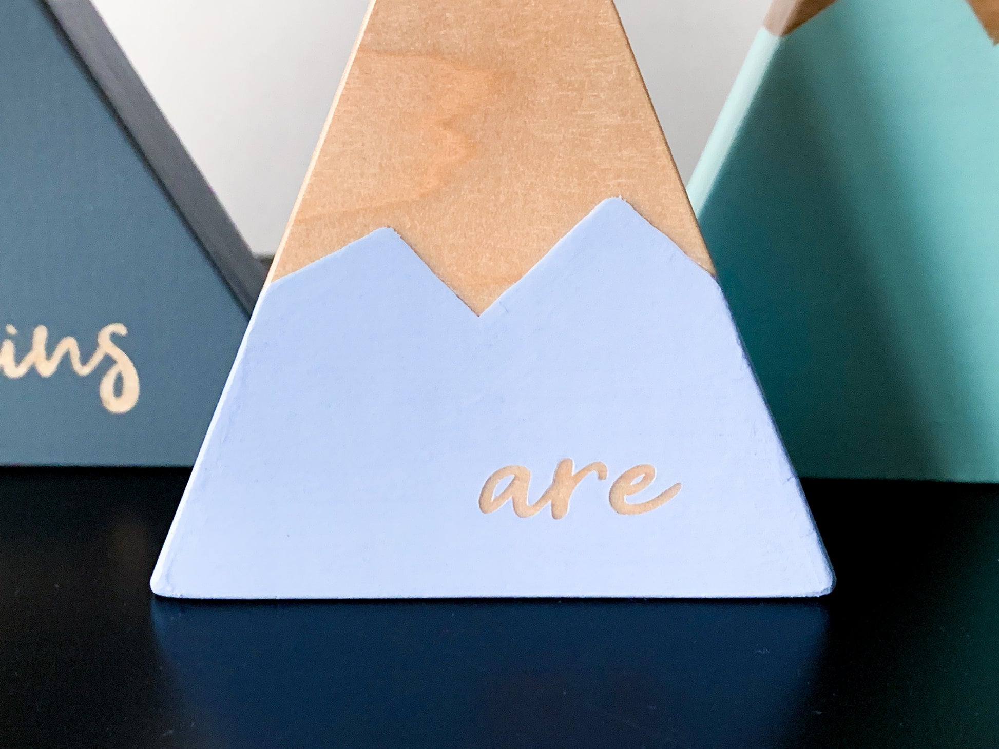 Wooden Mountain Set - Color Combo B - "The Mountains Are Calling" - CAVU Creations