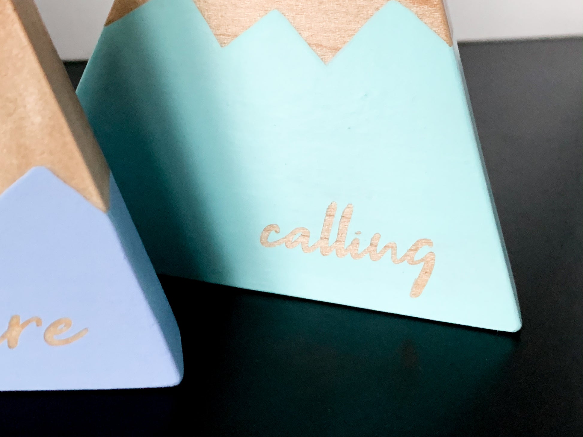 Wooden Mountain Set - Color Combo B - "The Mountains Are Calling" - CAVU Creations