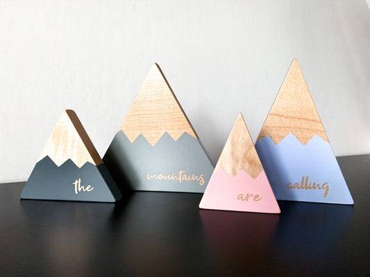 Wooden Mountain Set - Color Combo A - "The Mountains Are Calling" - CAVU Creations