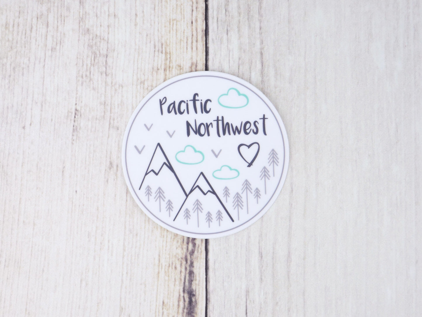 Sticker / Decal - Pacific Northwest 3" White - CAVU Creations