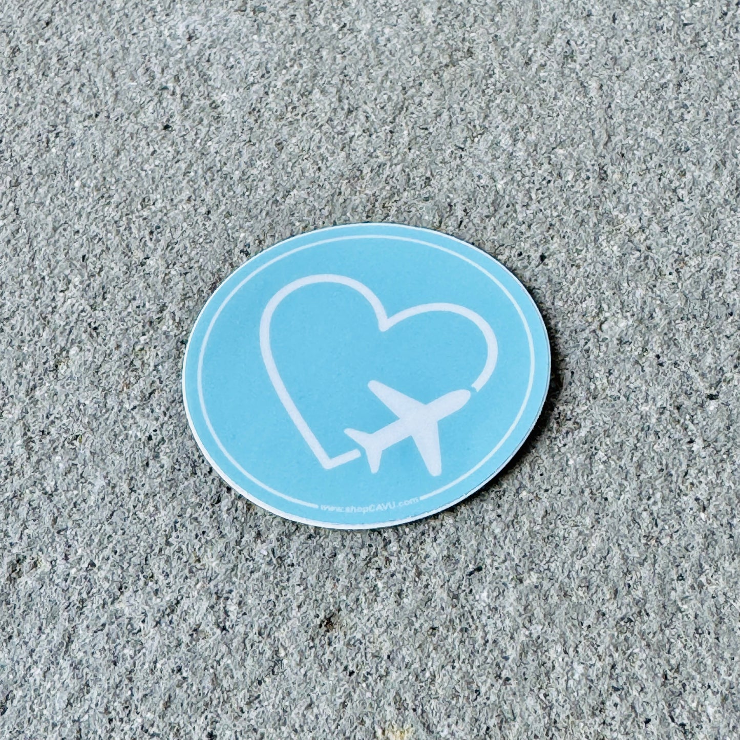 I Heart Airplanes 2" Sky Blue Sticker / Decal