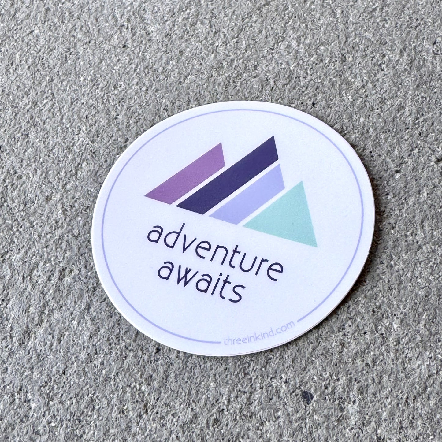 Adventure Awaits Color Block Mountains 3” Sticker / Decal