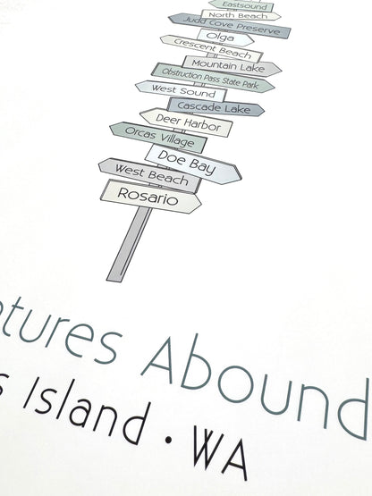 Local Signpost Series - Orcas Island Art Print (Unframed)