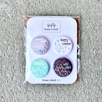 Perfectly PNW Collection Button Pin Pack - You Choose 4 Pins