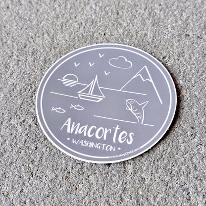 Anacortes 3" Gray Sticker / Decal