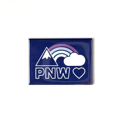 PNW Mountain Rainbow Love Magnet