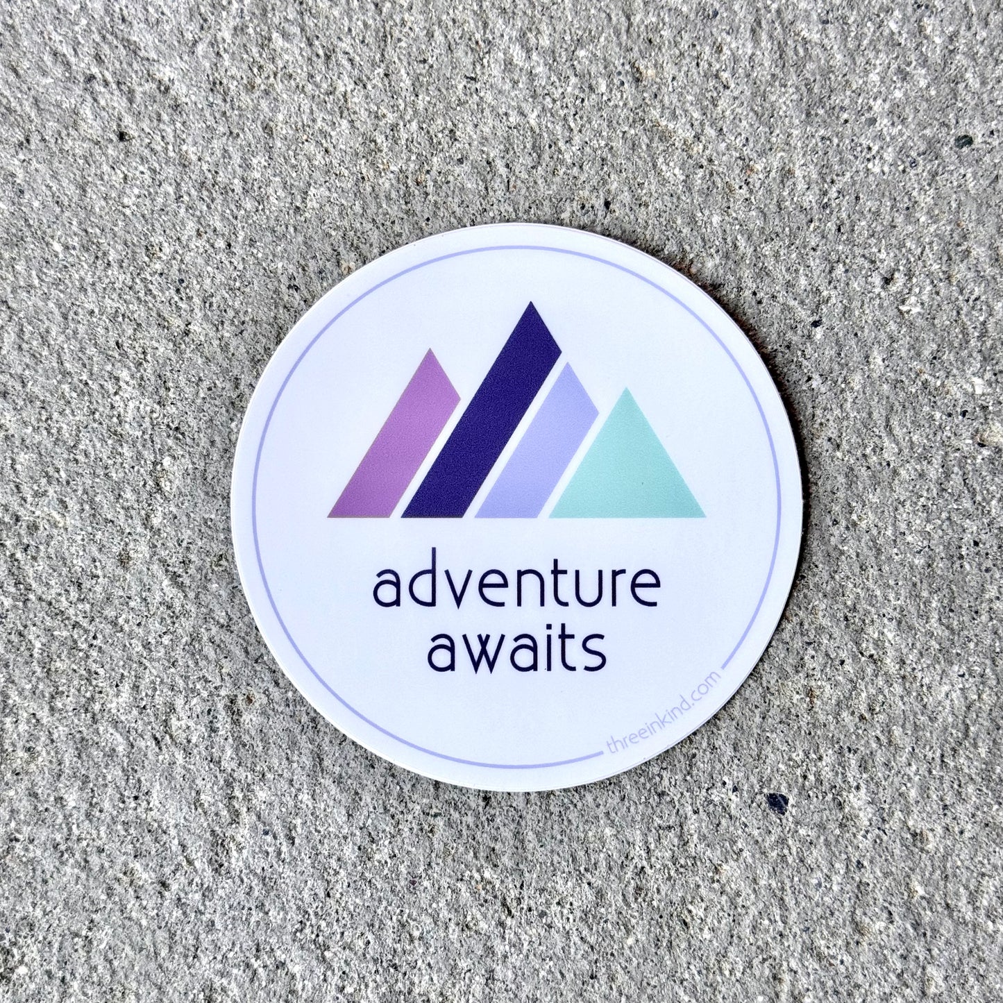 Adventure Awaits Color Block Mountains 3” Sticker / Decal