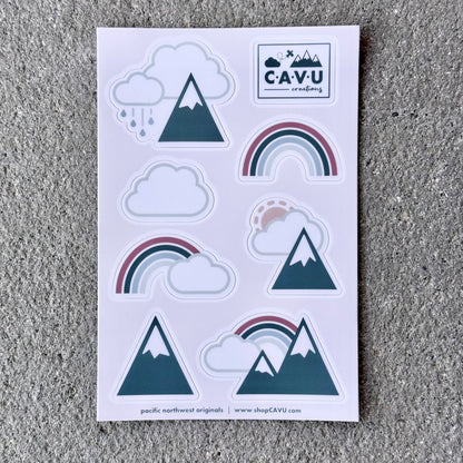 Rainbows + Mountains Sticker Sheet