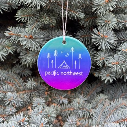 Pacific Northwest Happy Camper Ornament