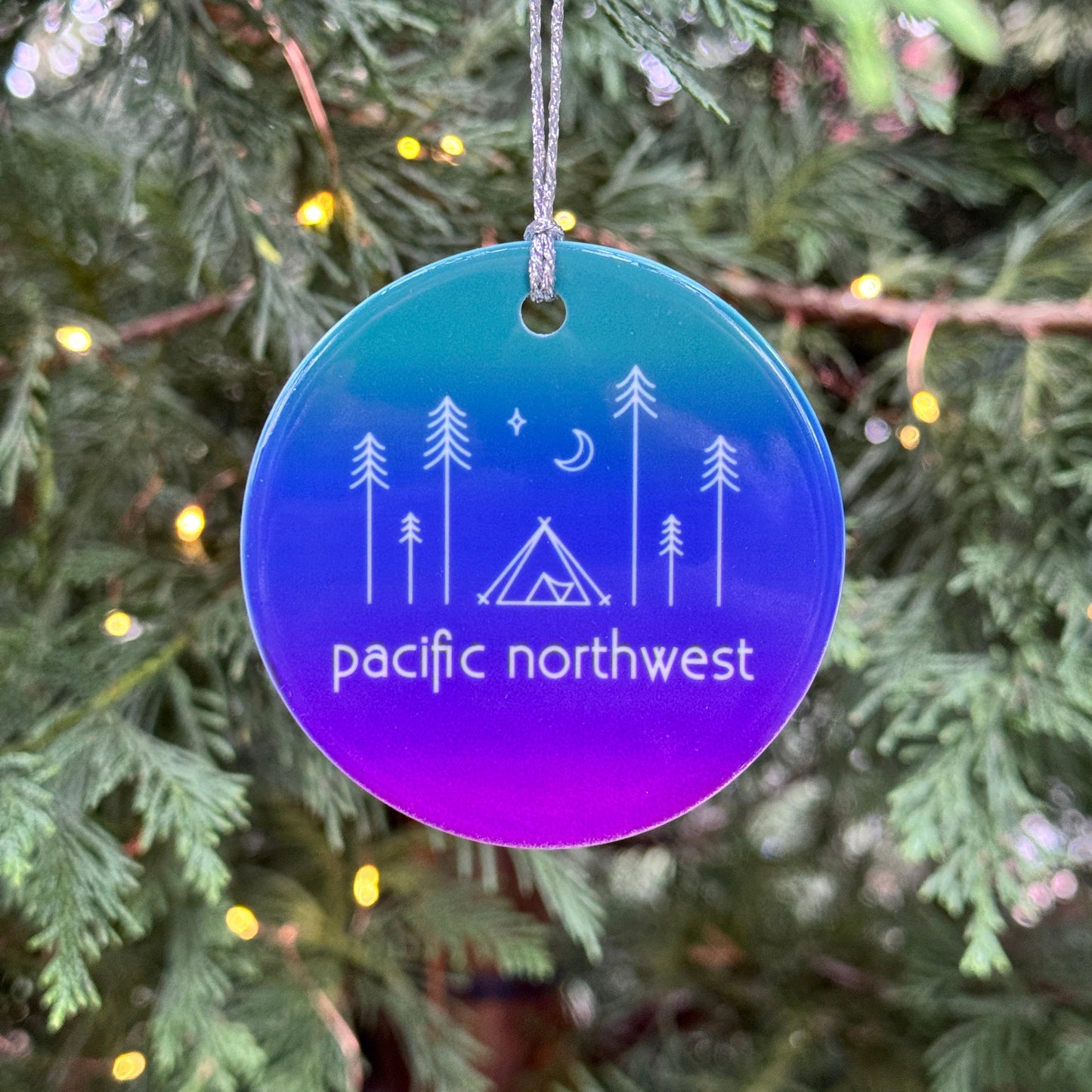 Pacific Northwest Happy Camper Ornament