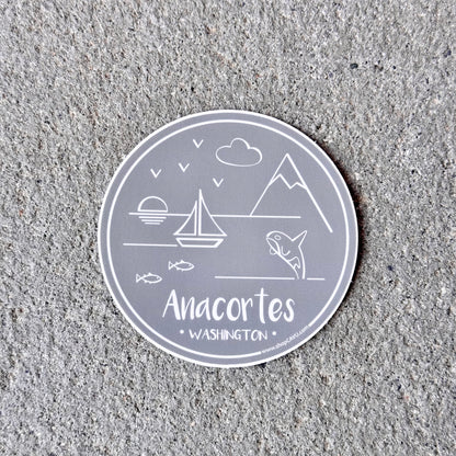 Anacortes 3" Gray Sticker / Decal