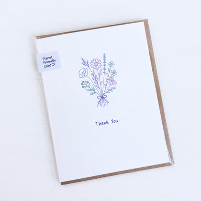 Thank You Wildflower Bouquet Greeting Card