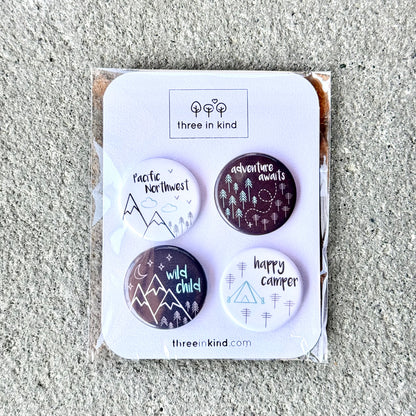 Perfectly PNW Collection Button Pin Pack - You Choose 4 Pins