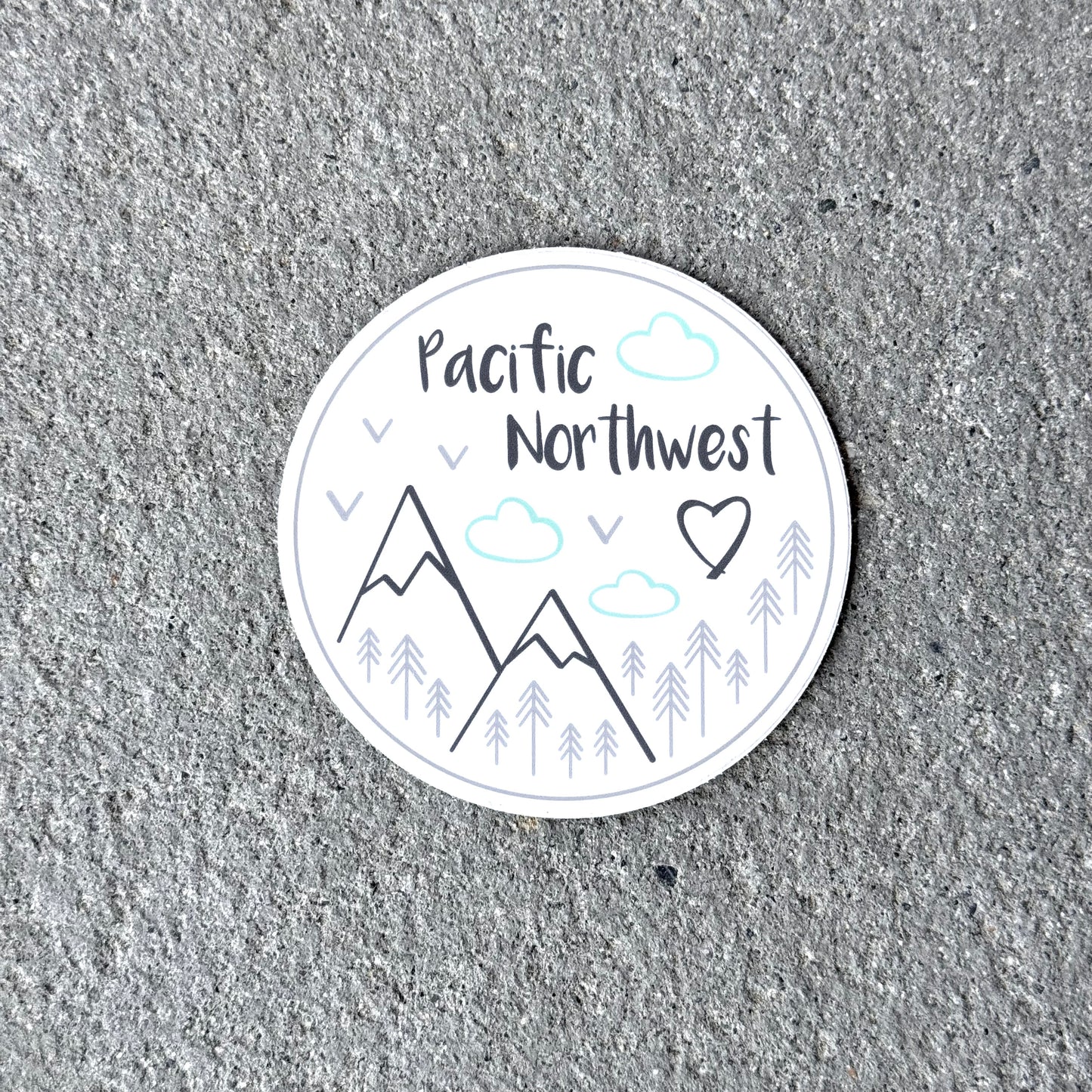 Pacific Northwest 3" White Sticker / Decal