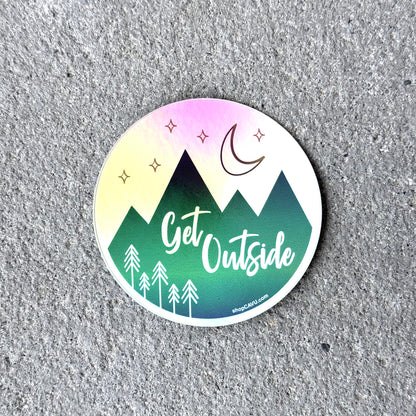 Get Outside Holographic 3" Sticker / Decal